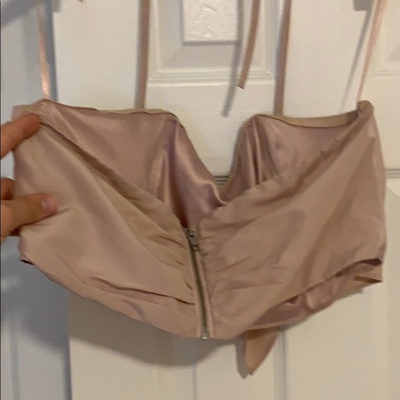 Kendall & Kylie Pink Faux Front Tie Crop Top - Picture 3 of 3